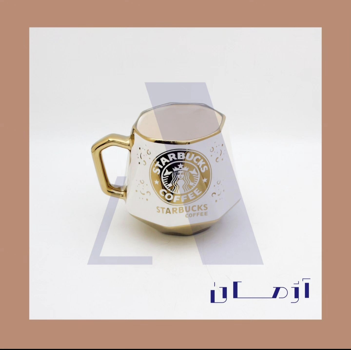 White diamond mug coated in gold by Azhman Industrial Group