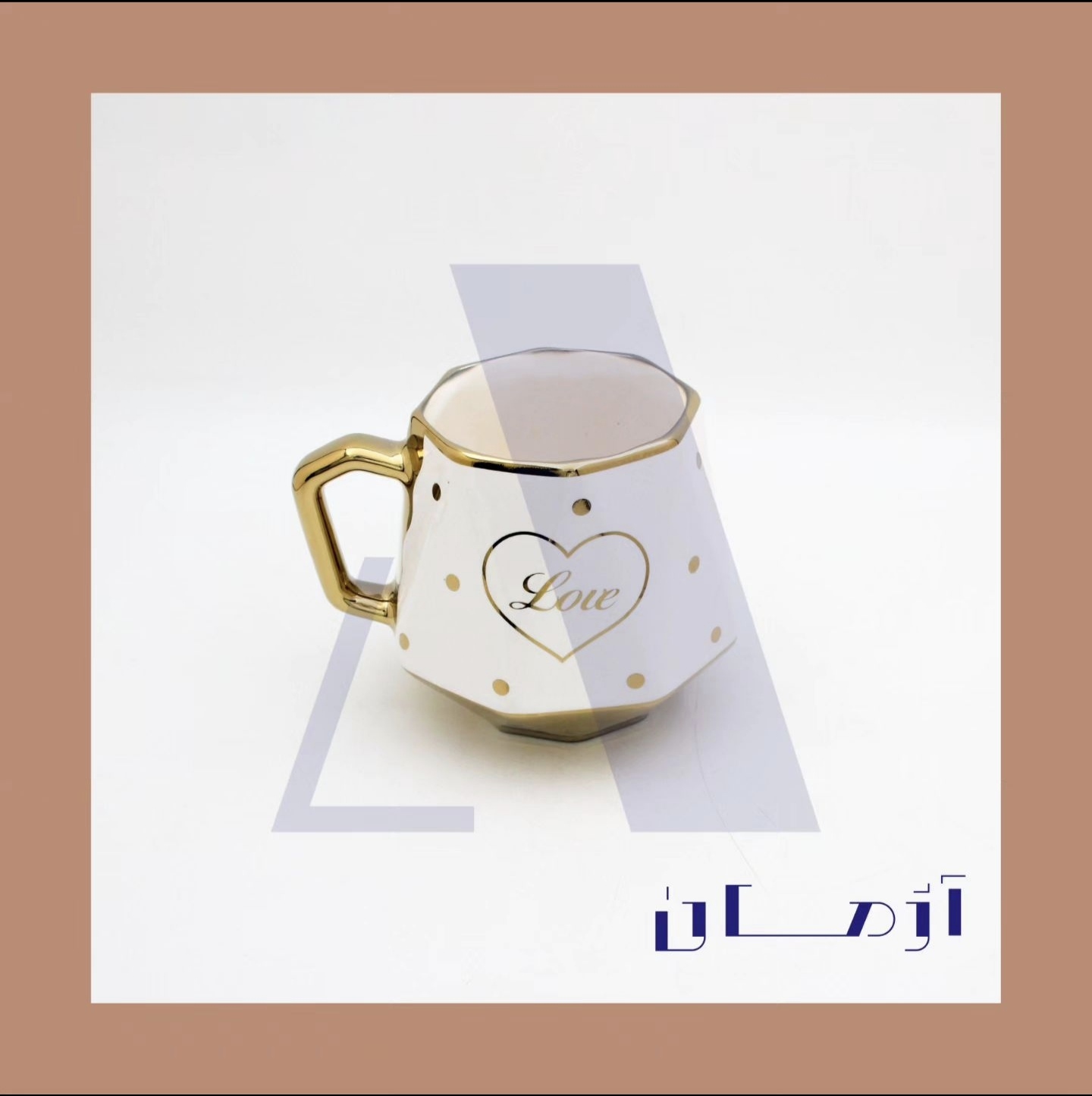 White diamond mug coated in gold by Azhman Industrial Group