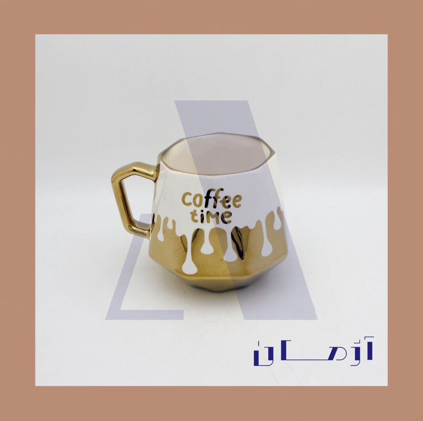 White diamond mug coated in gold by Azhman Industrial Group