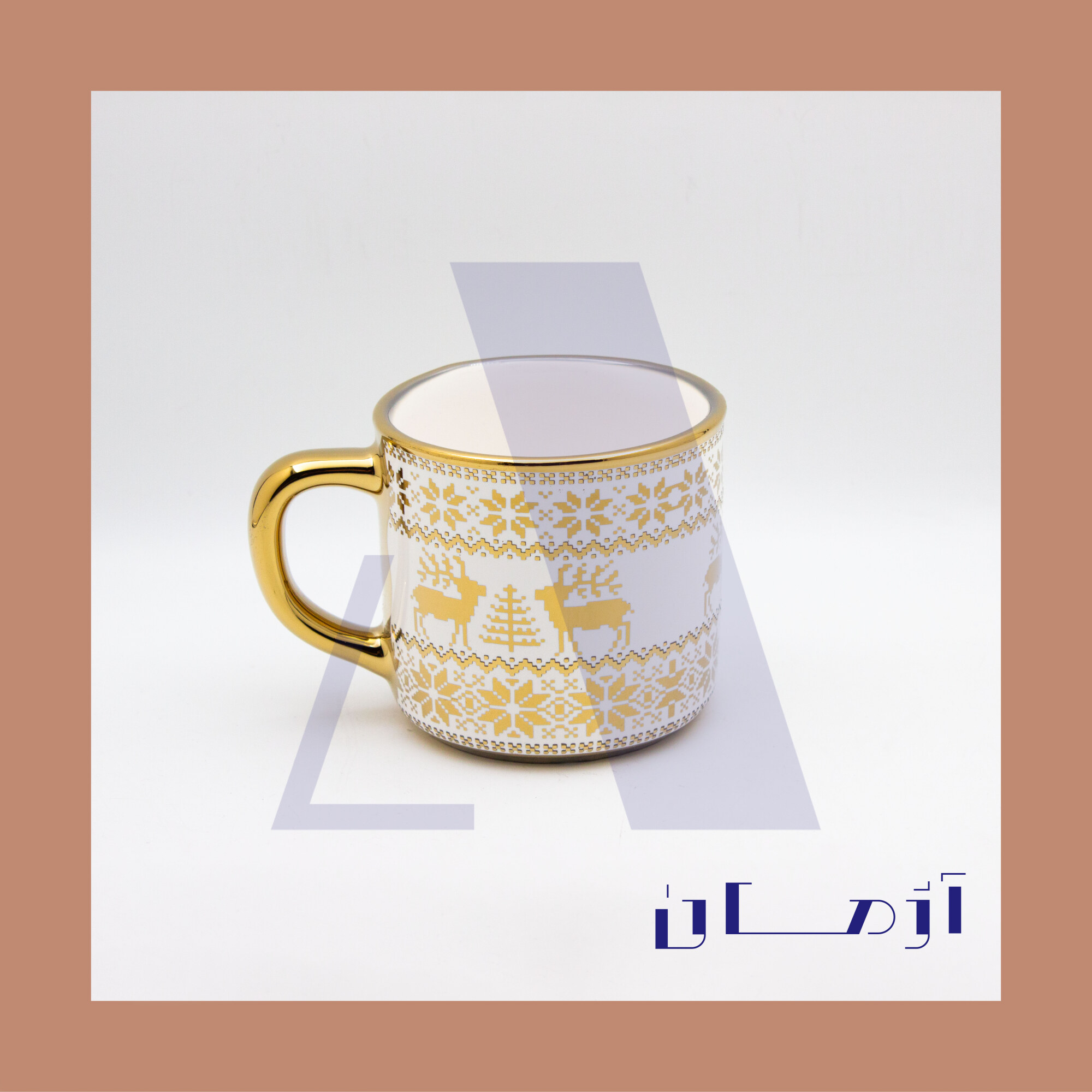 Aileen white mug coated in gold by Azhman Industrial Group