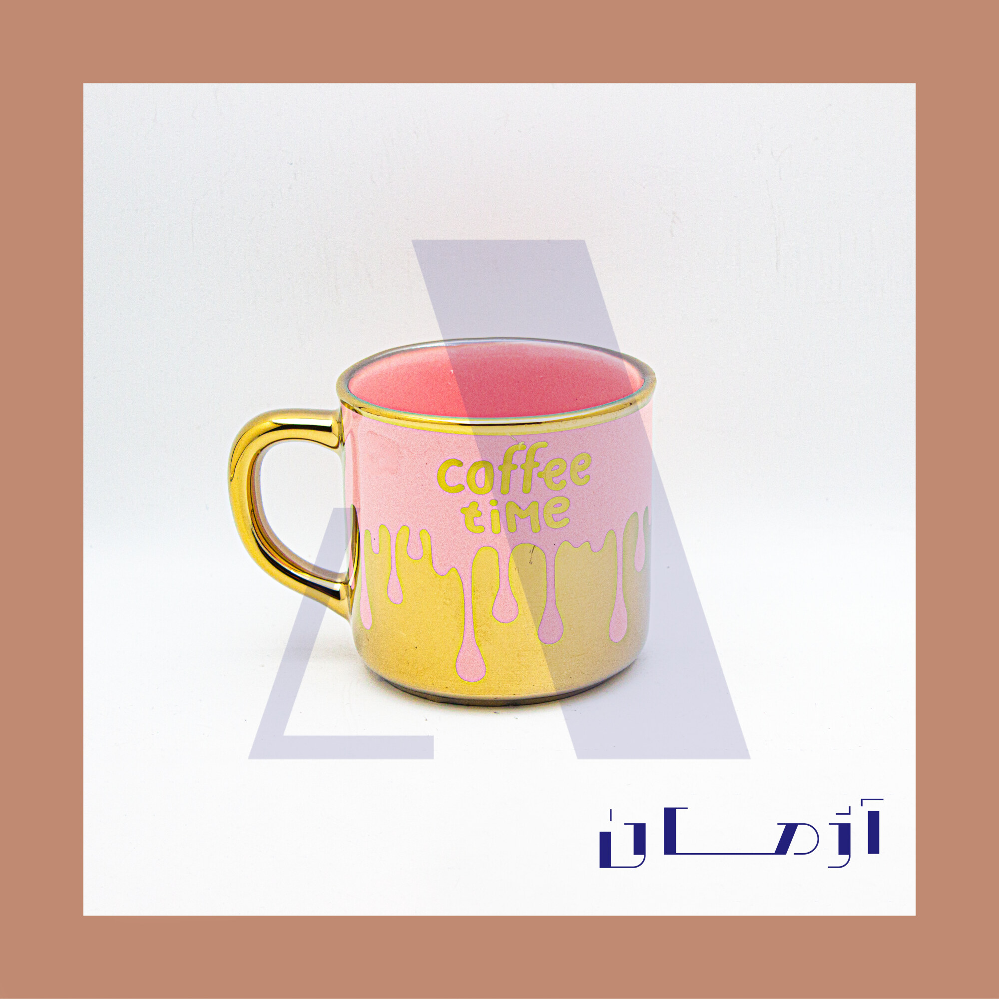 Aileen pink mug coated in gold by Azhman Industrial Group