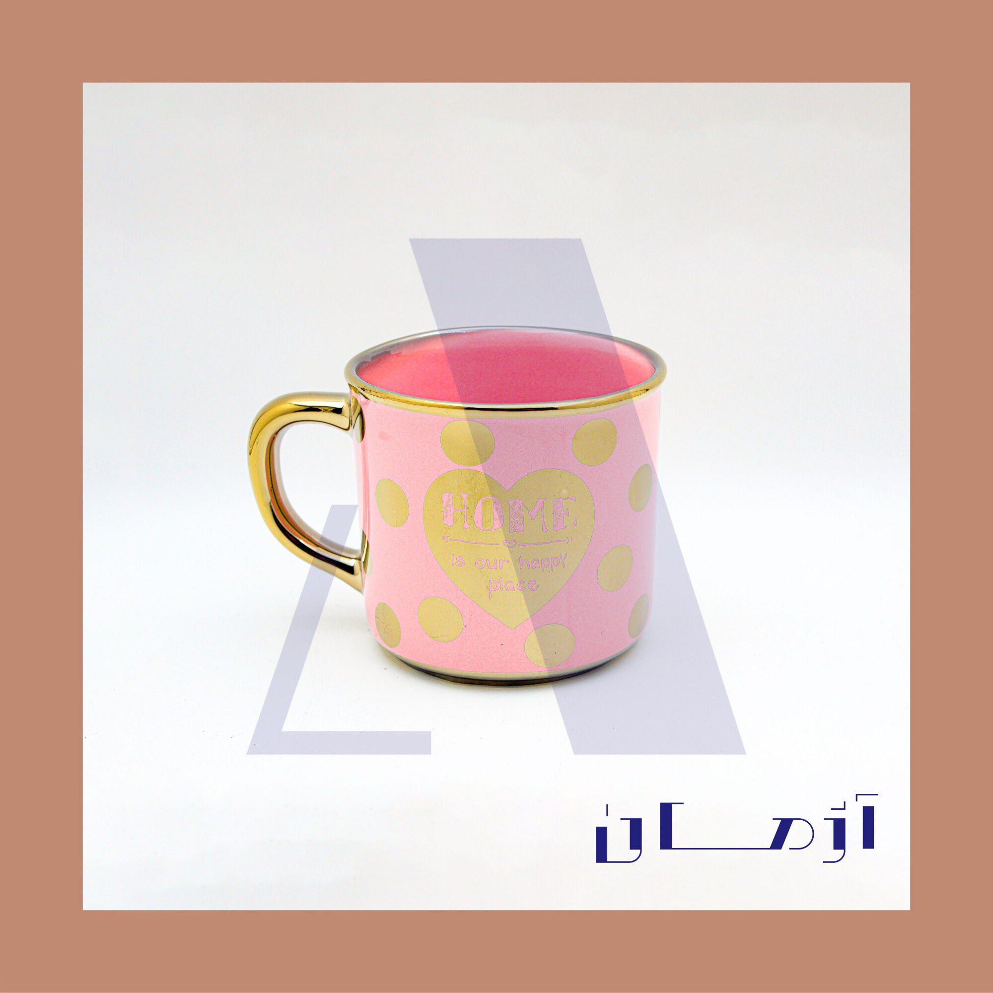 Aileen pink mug coated in gold by Azhman Industrial Group