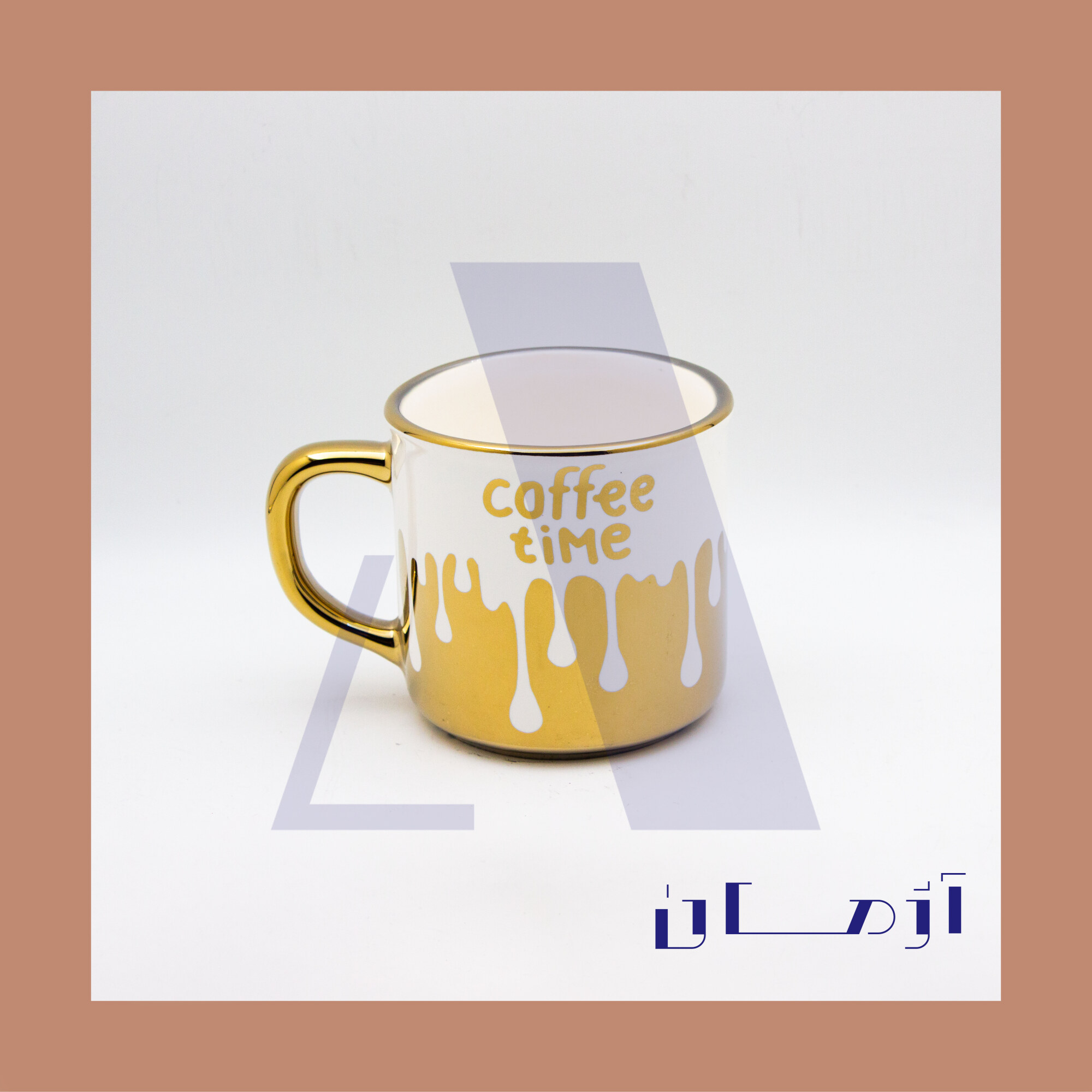 Aileen white mug coated in gold by Azhman Industrial Group