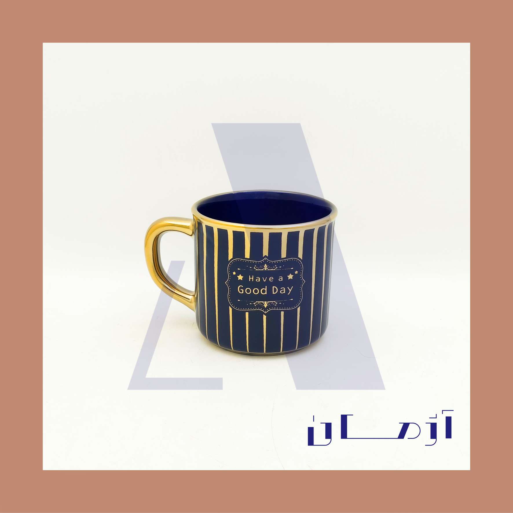 Aileen Navy blue mug coated in gold by Azhman Industrial Group