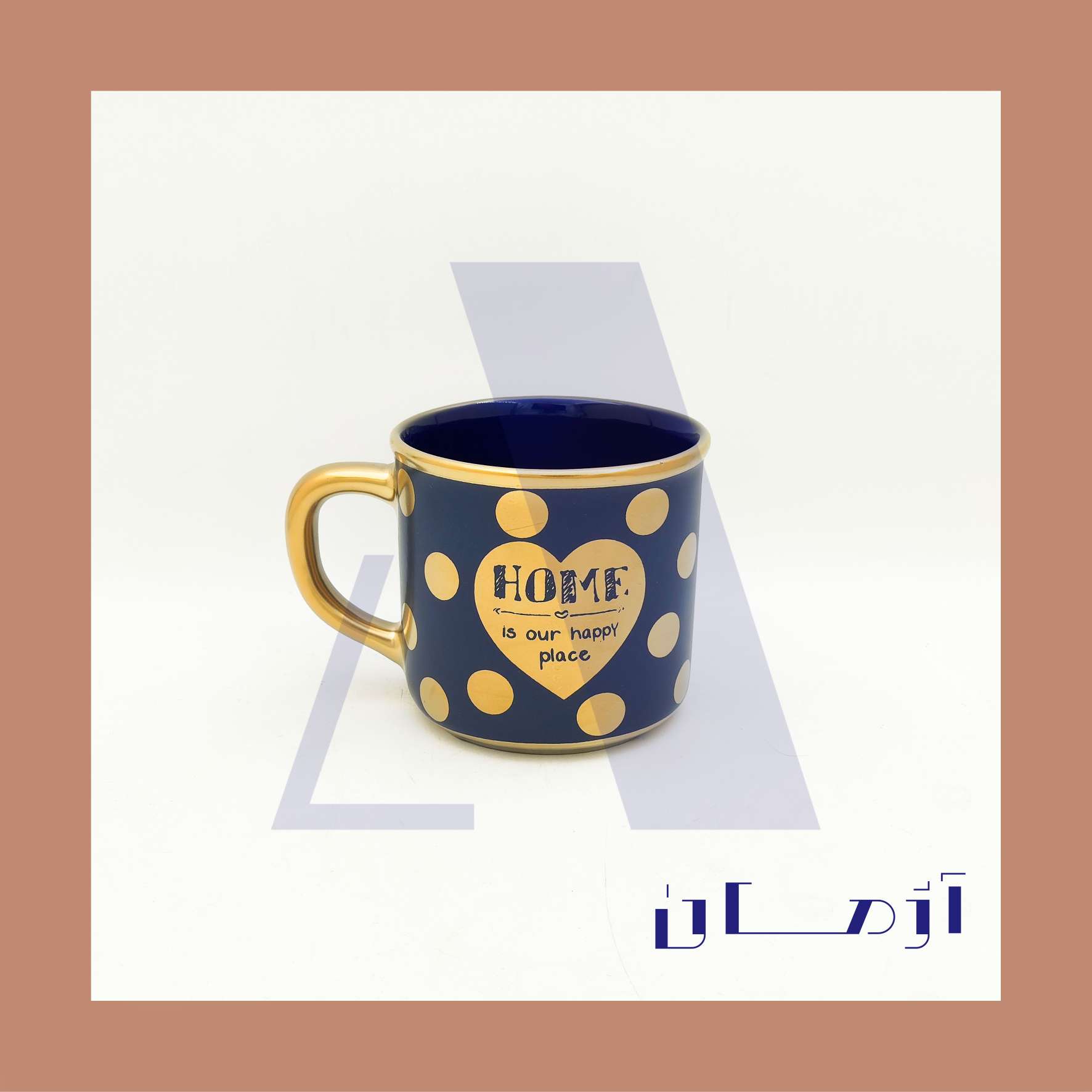 Aileen Navy blue mug coated in gold by Azhman Industrial Group