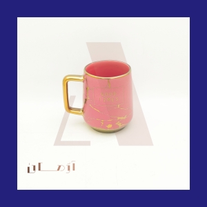 English pink mug coated in gold by Azhman Industrial Group