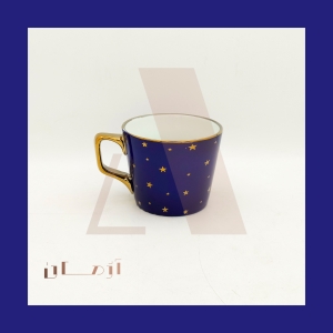 tea cup Navy blue mug coated in gold by Azhman Industrial Group