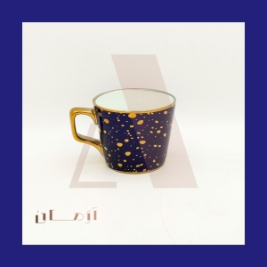 tea cup Navy blue mug coated in gold by Azhman Industrial Group