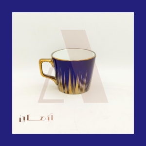 tea cup Navy blue mug coated in gold by Azhman Industrial Group