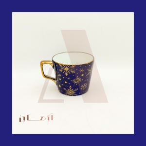 tea cup Navy blue mug coated in gold by Azhman Industrial Group