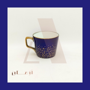 tea cup Navy blue mug coated in gold by Azhman Industrial Group